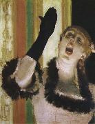 Edgar Degas The Female singer Wearing Gloves oil painting on canvas